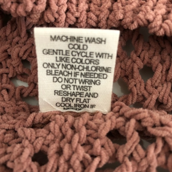 Jessica Simpson Boho Crochet Knit Sweater, Blush/Nutmeg, Woman’s X-Small - Picture 10 of 12